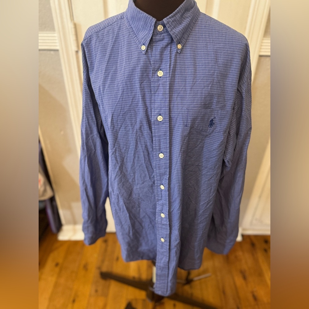 Ralph Lauren Blue Plaid Button-Down Shirt